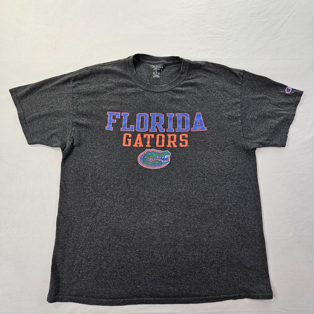 Florida Gators Champion Gray Short Sleeve Cotton Blend T-Shirt Men's XL